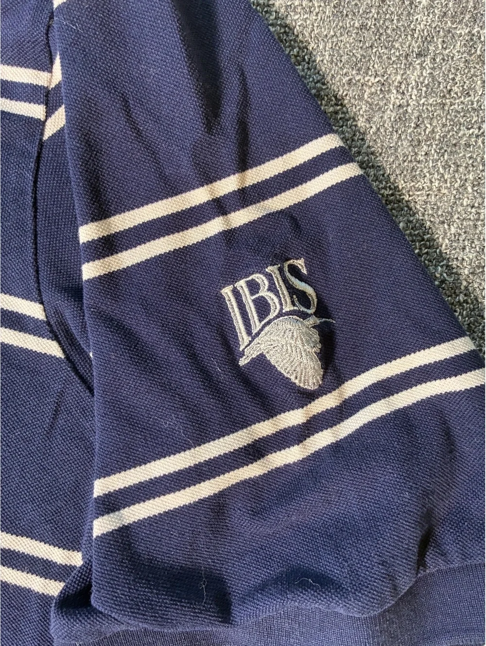 Ibis Country Club Florida Polo Golf Striped Shirt Small Pony Size Large HTF